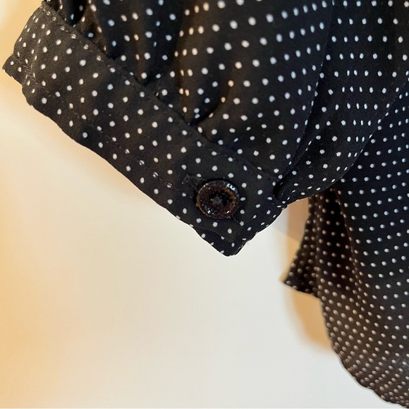 Jasmine & Juliana Black Polka Dot Semi Sheer Blouse Medium - Picture 6 of 7